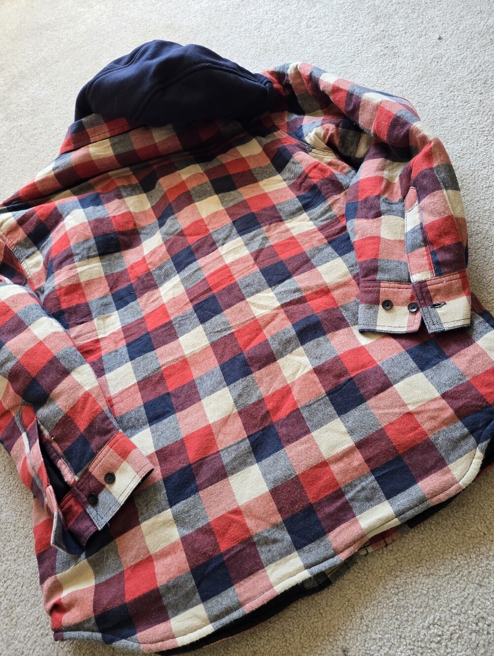 Dakota WorkPro Men’s Medium Plaid Quilted Hooded Work Jacket - Picture 13 of 14